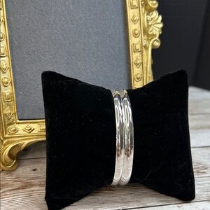 Monet Silver Tone Bangle Bracelet